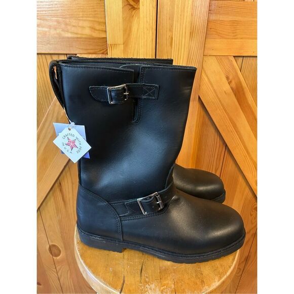 Cruiserworks Black Leather Classic Motorcycle Boots Men's Size 10.5M Read - Picture 3 of 9